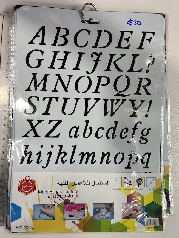 Stencil Alphabeth Italic 8.5x11"